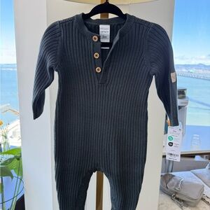 Carter's Navy Blue Ribbed One Piece (3m) baby onesie
